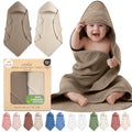 100% Organic Cotton Muslin Hooded Baby Towels 2 Pack