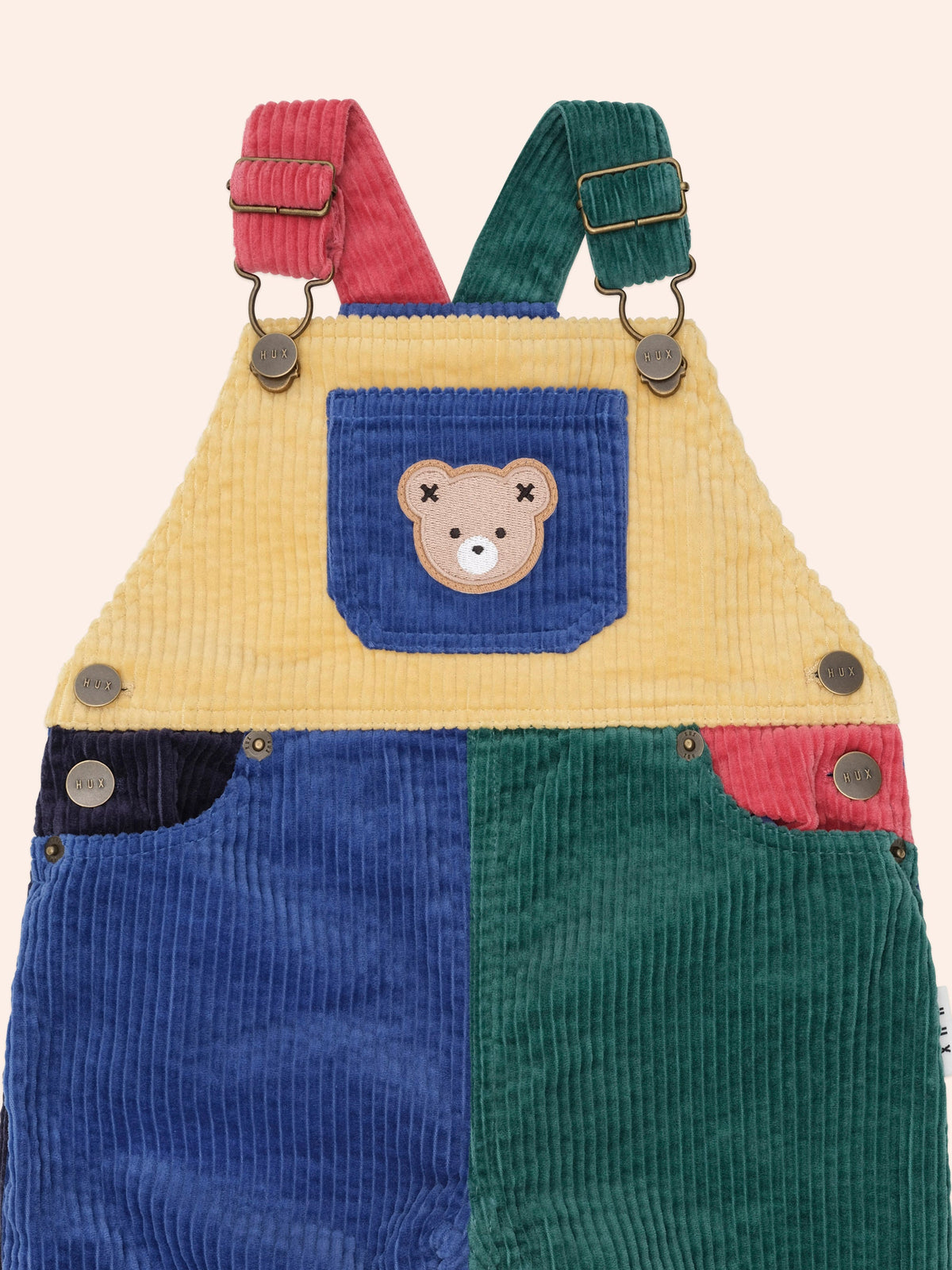 Colour Block Cord Overall | Multi | Huxbaby
