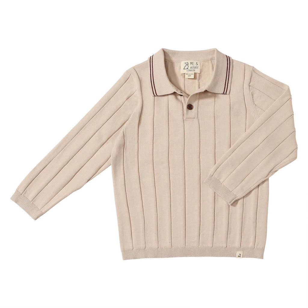 Jayden Beige Knit Polo | Me & Henry