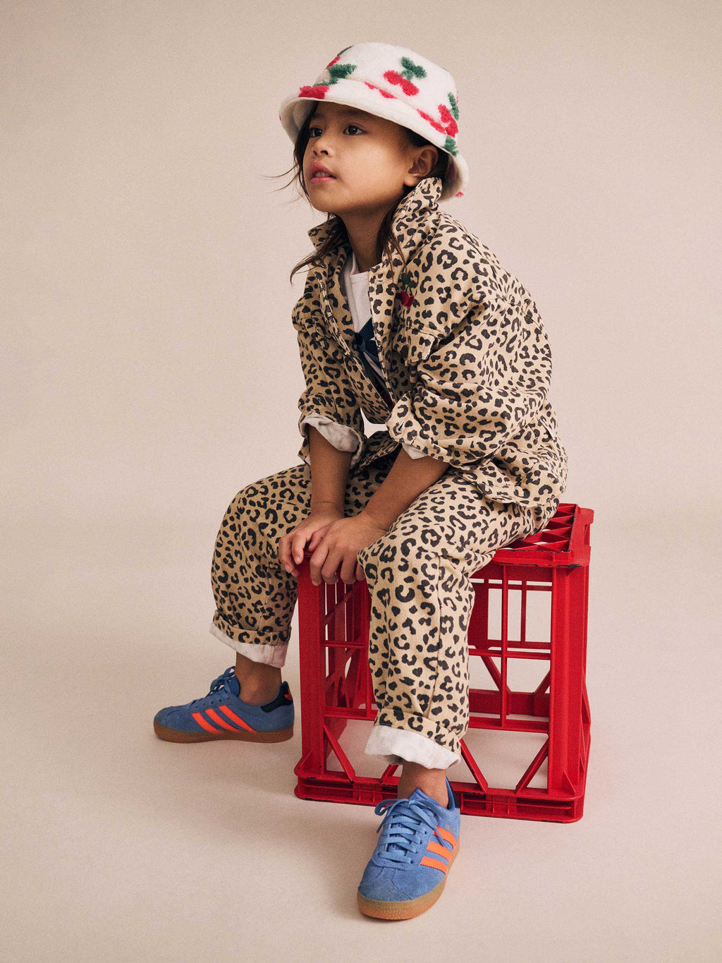 Very Cherry Leopard Print Denim Jacket | Animal | Huxbaby