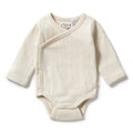 Organic Stripe Rib Kimono Bodysuit | Oatmeal | Wilson + Frenchy